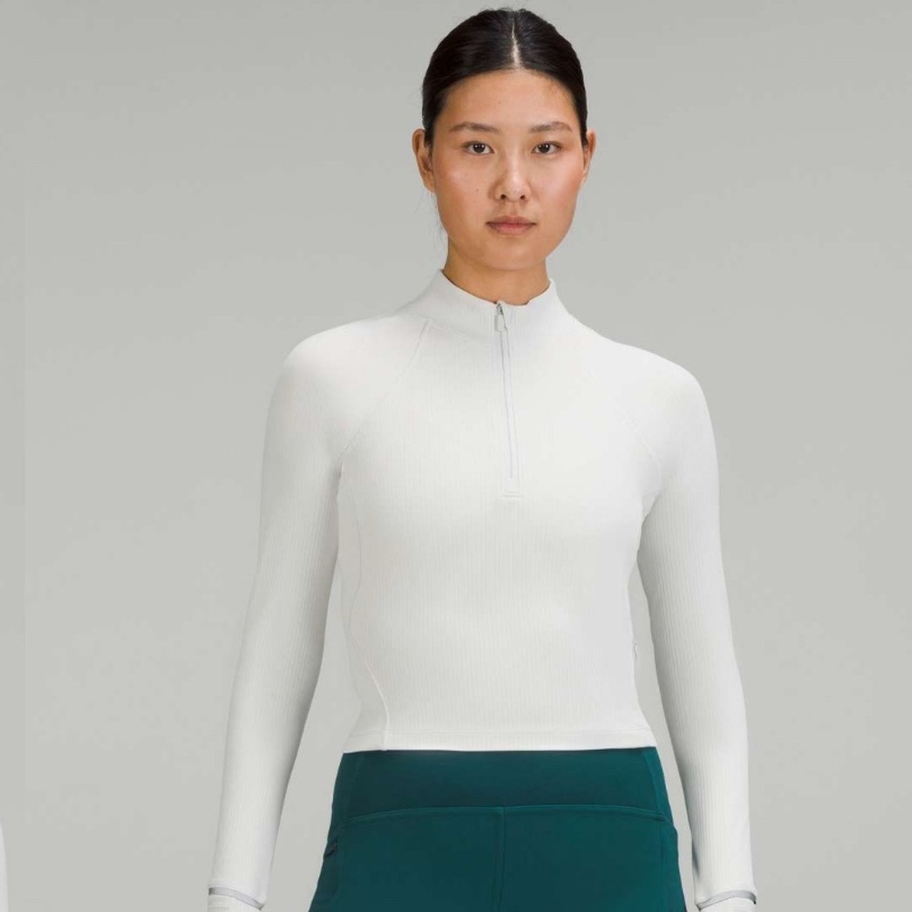 NWOT Lululemon It’s Rulu Run Cropped 1/2 Zip Ribbed Sz 6